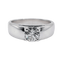 Bague 54 Bague jonc bombé Art déco en or blanc 18k avec diamant taille ancienne 0,75 ct 58 Facettes A08034