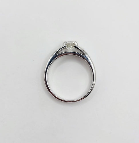 Bague 54 Bague jonc bombé Art déco en or blanc 18k avec diamant taille ancienne 0,75 ct 58 Facettes A08034