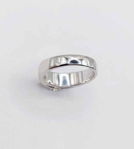 Bague 54 Bague jonc bombé Art déco en or blanc 18k avec diamant taille ancienne 0,75 ct 58 Facettes A08034