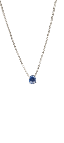 Collier Collier en or blanc 18 carats 750/1000 avec saphir cabochon bleu de Ceylan 58 Facettes 1CA0000002