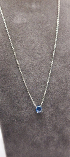 Collier Collier en or blanc 18 carats 750/1000 avec saphir cabochon bleu de Ceylan 58 Facettes 1CA0000002