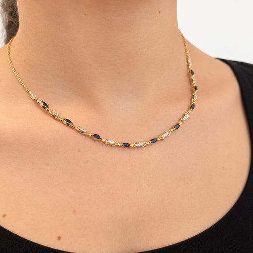 Collier Collier deux ors 18 carats, saphirs et diamants 58 Facettes 38001