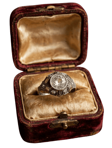 Bague 60 Bague ancienne en or blanc 18k avec diamant taille ancienne 58 Facettes 632/26 D shd