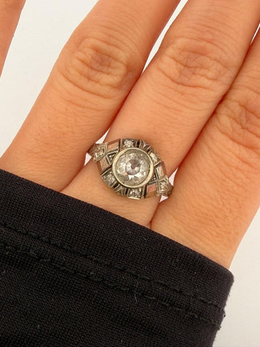 Bague 60 Bague ancienne en or blanc 18k avec diamant taille ancienne 58 Facettes 632/26 D shd
