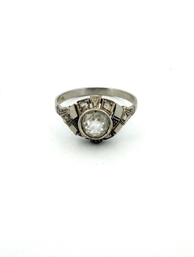 Bague 60 Bague ancienne en or blanc 18k avec diamant taille ancienne 58 Facettes 632/26 D shd