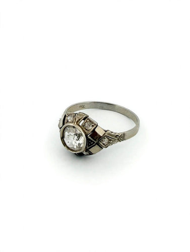 Bague 60 Bague ancienne en or blanc 18k avec diamant taille ancienne 58 Facettes 632/26 D shd