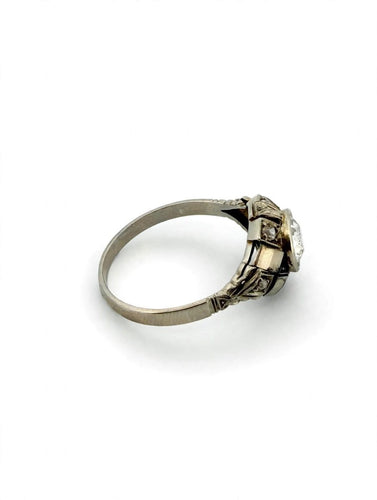 Bague 60 Bague ancienne en or blanc 18k avec diamant taille ancienne 58 Facettes 632/26 D shd