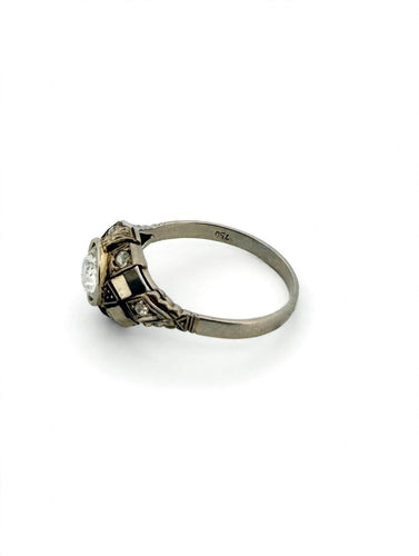 Bague 60 Bague ancienne en or blanc 18k avec diamant taille ancienne 58 Facettes 632/26 D shd