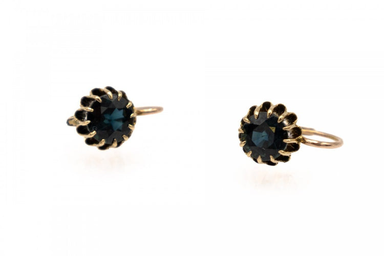 Boucles d'oreilles Boucles d’oreilles vintage en or jaune, saphirs de 3,20 ct 58 Facettes 13581