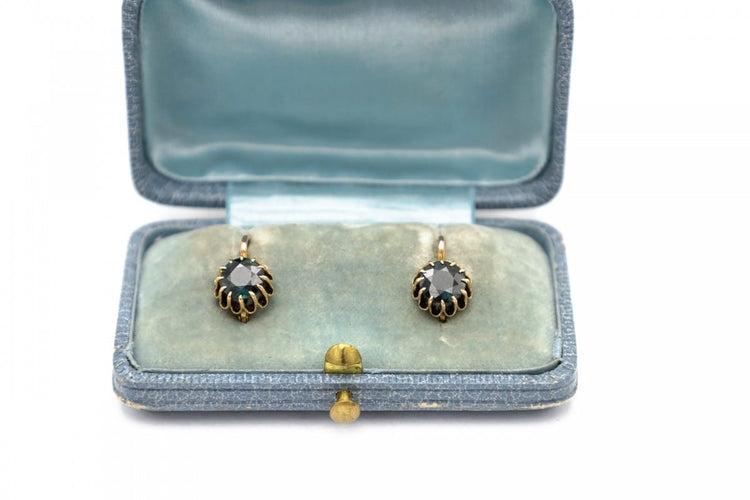 Boucles d'oreilles Boucles d’oreilles vintage en or jaune, saphirs de 3,20 ct 58 Facettes 13581