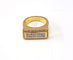 Bague 53 Bague jonc rectangulaire en or 18k et diamants 58 Facettes DV-MAssart