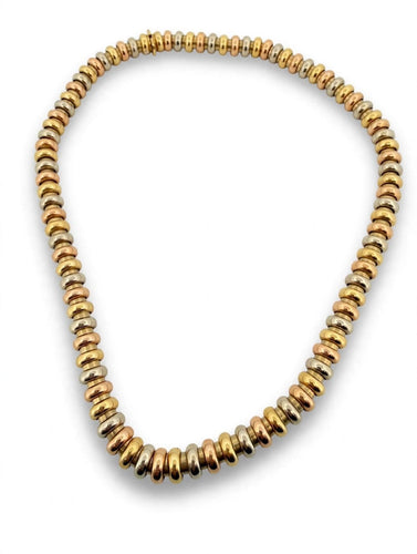 Collier Collier ras-de-cou à rondelles en or tricolore 18 kt 58 Facettes 632/26 E shd