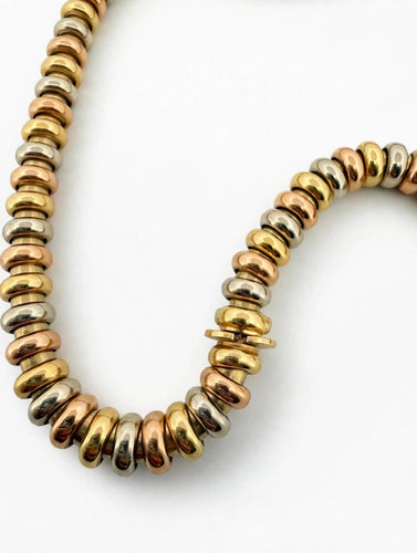 Collier Collier ras-de-cou à rondelles en or tricolore 18 kt 58 Facettes 632/26 E shd