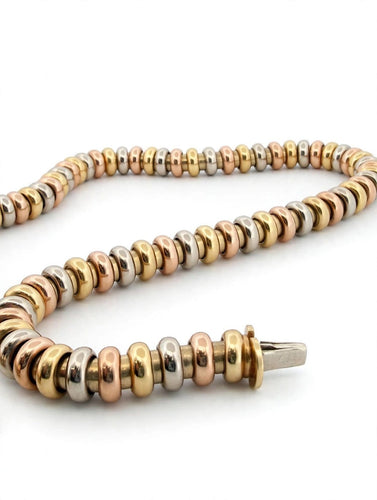 Collier Collier ras-de-cou à rondelles en or tricolore 18 kt 58 Facettes 632/26 E shd