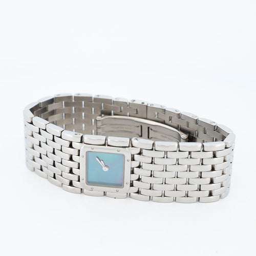 Montre Cartier Panthère Ruban - Montre en acier à cadran en nacre bleue 58 Facettes 607