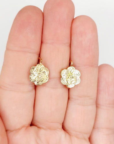 Boucles d'oreilles Boucles d’oreilles dormeuses en or rose 18k, décor floral, vers 1900 58 Facettes A07960