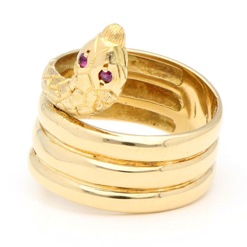 Bague 52 Bague serpent victorienne en or jaune 18 ct et rubis 58 Facettes CAC76E78BD1E4724A345EAF00E8AA99F