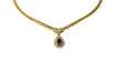 Collier Collier en or jaune 18k avec saphir poire et diamants 58 Facettes DV-1700E