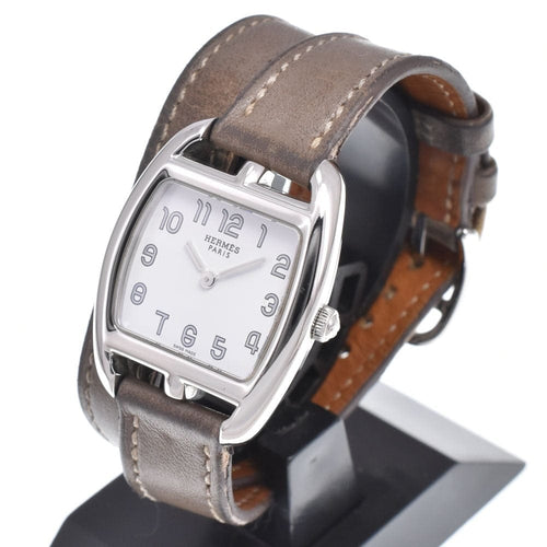 Montre Hermès - Montre Cape Cod Double Tour à quartz en acier inoxydable et cuir 58 Facettes kn7d5w96h2