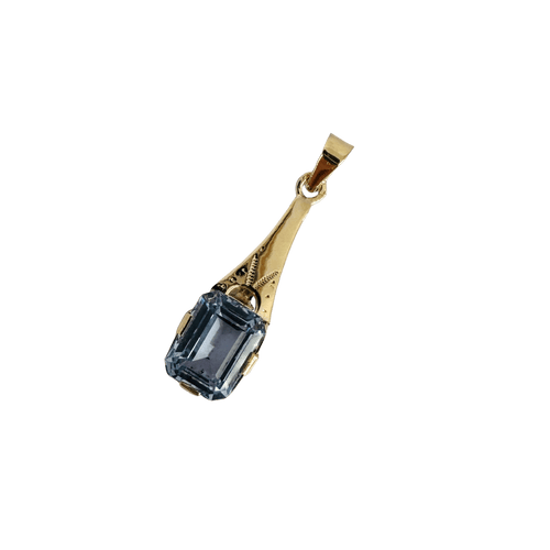 Pendentif Pendentif vintage en or jaune 14k avec aigue-marine 58 Facettes 2606048