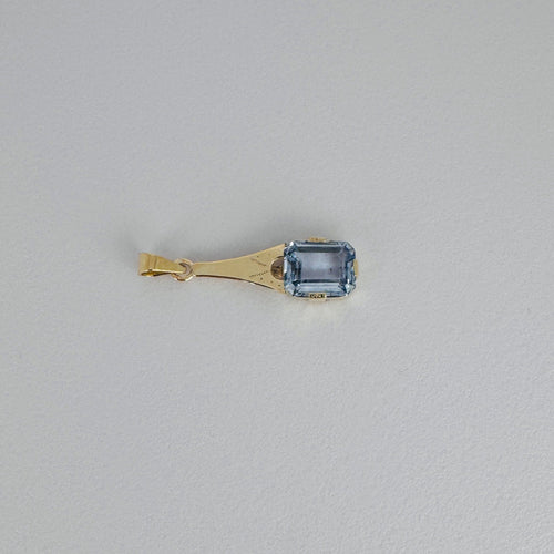 Pendentif Pendentif vintage en or jaune 14k avec aigue-marine 58 Facettes 2606048