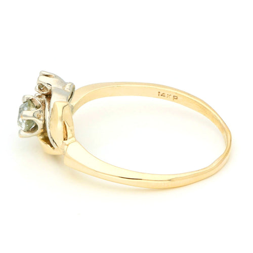 Bague 61.5 Bague fleur - Diamants en or jaune et or blanc 14 carats 58 Facettes 393FC826DE894B47A1FEEC9C2762493A