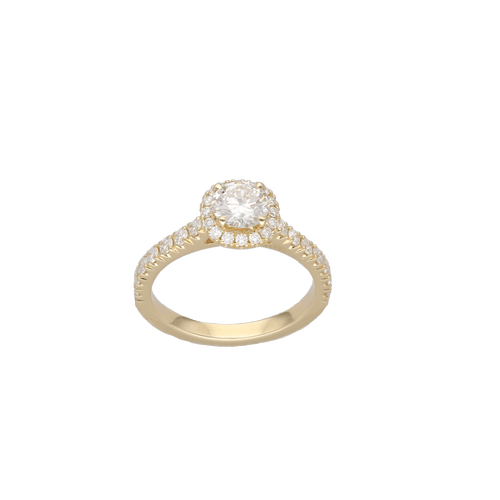 Bague 47.5 Bague solitaire en or jaune 18k avec diamants naturels, 0,51 ct 58 Facettes FB10441