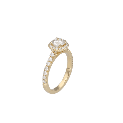 Bague 47.5 Bague solitaire en or jaune 18k avec diamants naturels, 0,51 ct 58 Facettes FB10441