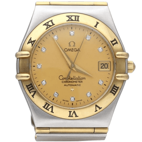 Omega - Montre Constellation automatique en or jaune et acier, 35 mm