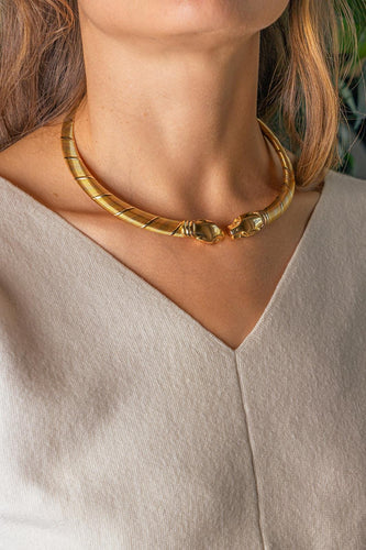 Collier Cartier - Collier torque Panthère en or jaune, blanc et rose 58 Facettes 5718947CN