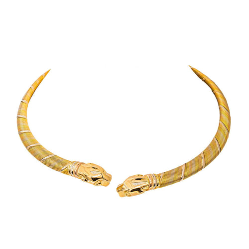 Collier Cartier - Collier torque Panthère en or jaune, blanc et rose 58 Facettes 5718947CN