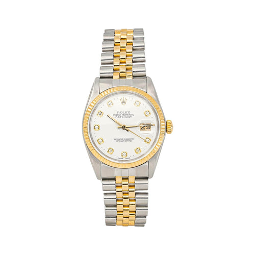 Montre Rolex - Montre Datejust 16013 en acier et or jaune 18 carats, diamants 58 Facettes 5764475CN