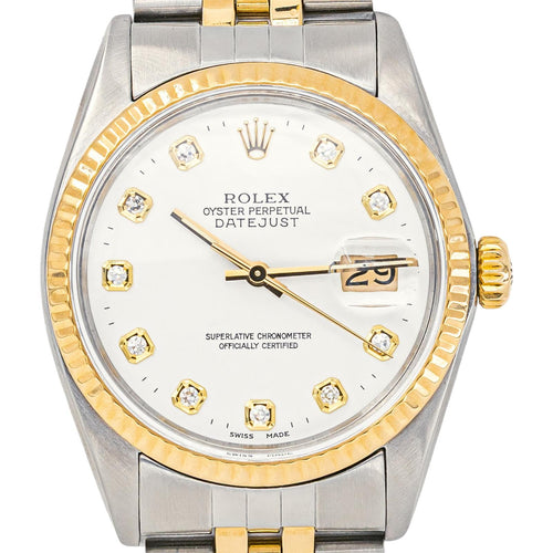 Montre Rolex - Montre Datejust 16013 en acier et or jaune 18 carats, diamants 58 Facettes 5764475CN
