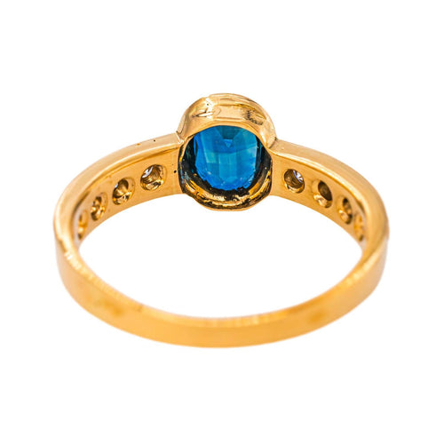 Bague 54 Bague en or jaune 18 carats, saphir et diamants 58 Facettes 5989138CN