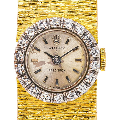 Montre Rolex - Montre cocktail Precision en or blanc et or jaune 18k, diamants 58 Facettes 5980866CN