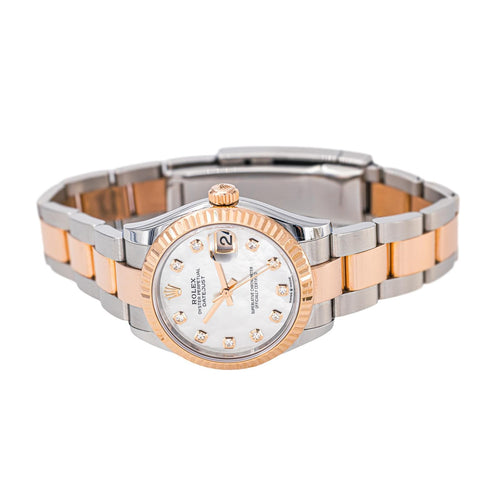 Montre Rolex Datejust - Montre 31 mm en acier et or rose 18k, cadran nacré 58 Facettes 6065506RV