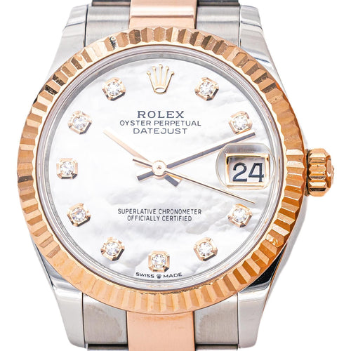Montre Rolex Datejust - Montre 31 mm en acier et or rose 18k, cadran nacré 58 Facettes 6065506RV