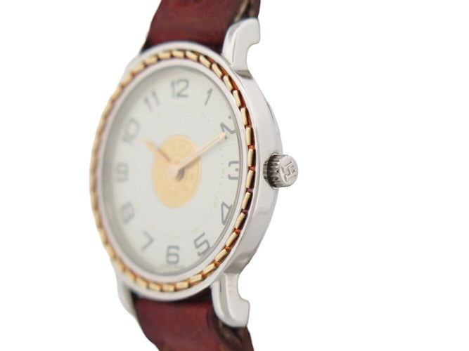Montre Hermès - Montre Sellier à quartz, acier et plaqué or, 24 mm 58 Facettes 277751