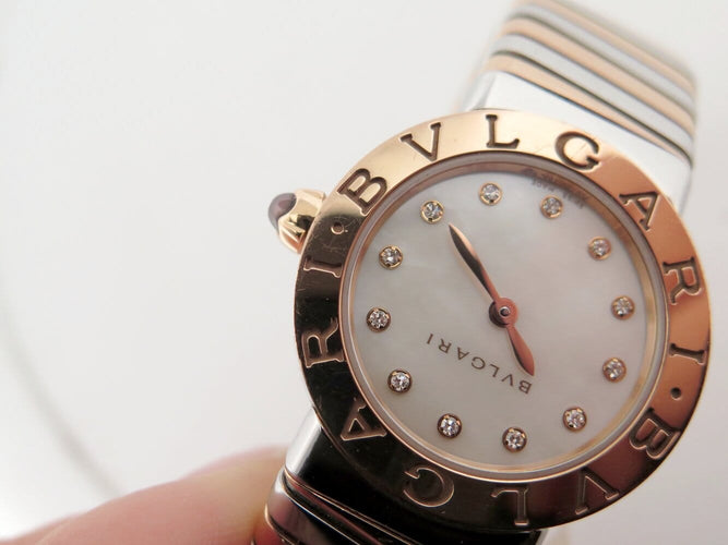 Montre Bulgari - Montre Serpenti Tubogas 26 mm en acier et or rose 18k 58 Facettes 277715