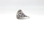 Bague 55 Bague de style Art déco en platine, diamants et émail 58 Facettes ANILLO 26