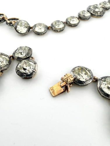 Collier Collier rivière en or - Diamants naturels taille Old Mine Cut Cushion, époque victorienne 58 Facettes 615/26 A