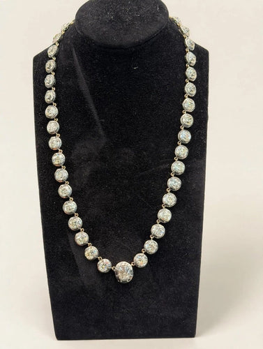 Collier Collier rivière en or - Diamants naturels taille Old Mine Cut Cushion, époque victorienne 58 Facettes 615/26 A