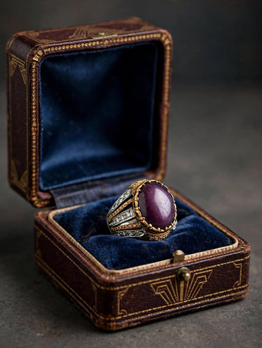 Bague 49 Bague cocktail en or jaune et blanc 18k, saphir étoilé et diamants 58 Facettes 632/26 B SHD