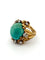 Bague 49 Bague cocktail des années 1960-1970 en or jaune 18 carats, turquoise et diamants 58 Facettes 632/26 A SHD