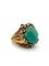Bague 49 Bague cocktail des années 1960-1970 en or jaune 18 carats, turquoise et diamants 58 Facettes 632/26 A SHD