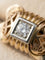 Bague 61 Bague Tank rétro en or jaune 18 carats et diamant taille brillant 58 Facettes Bague tank