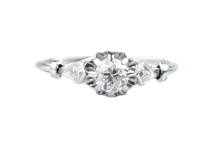 Bague 53 Bague solitaire en or blanc 18 carats avec diamants, 0,32 ct 58 Facettes SOLPOC807-107