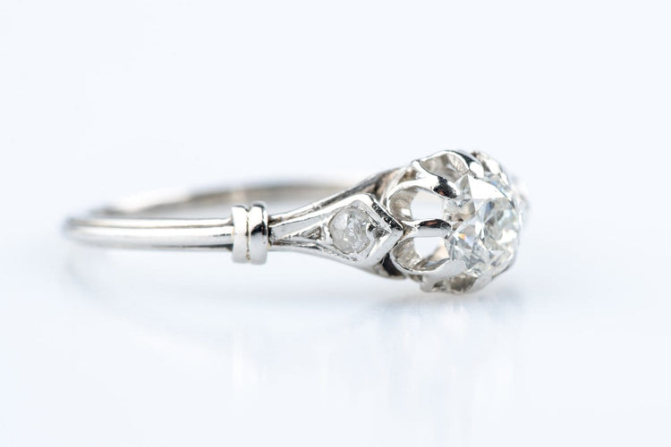 Bague 53 Bague solitaire en or blanc 18 carats avec diamants, 0,32 ct 58 Facettes SOLPOC807-107