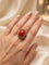 Bague 50 Bague en or jaune et blanc 18k, corail ovale et corps travaillé 58 Facettes 632/26 C SHD