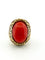 Bague 50 Bague en or jaune et blanc 18k, corail ovale et corps travaillé 58 Facettes 632/26 C SHD
